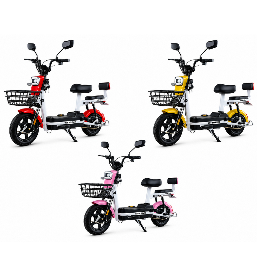 Bicicleta Scooter Eletrica Wx-04 Wehawk 450w Bat 48v 12ah Não Precisa de CNH e Placa C Alarme 2 Lugares
