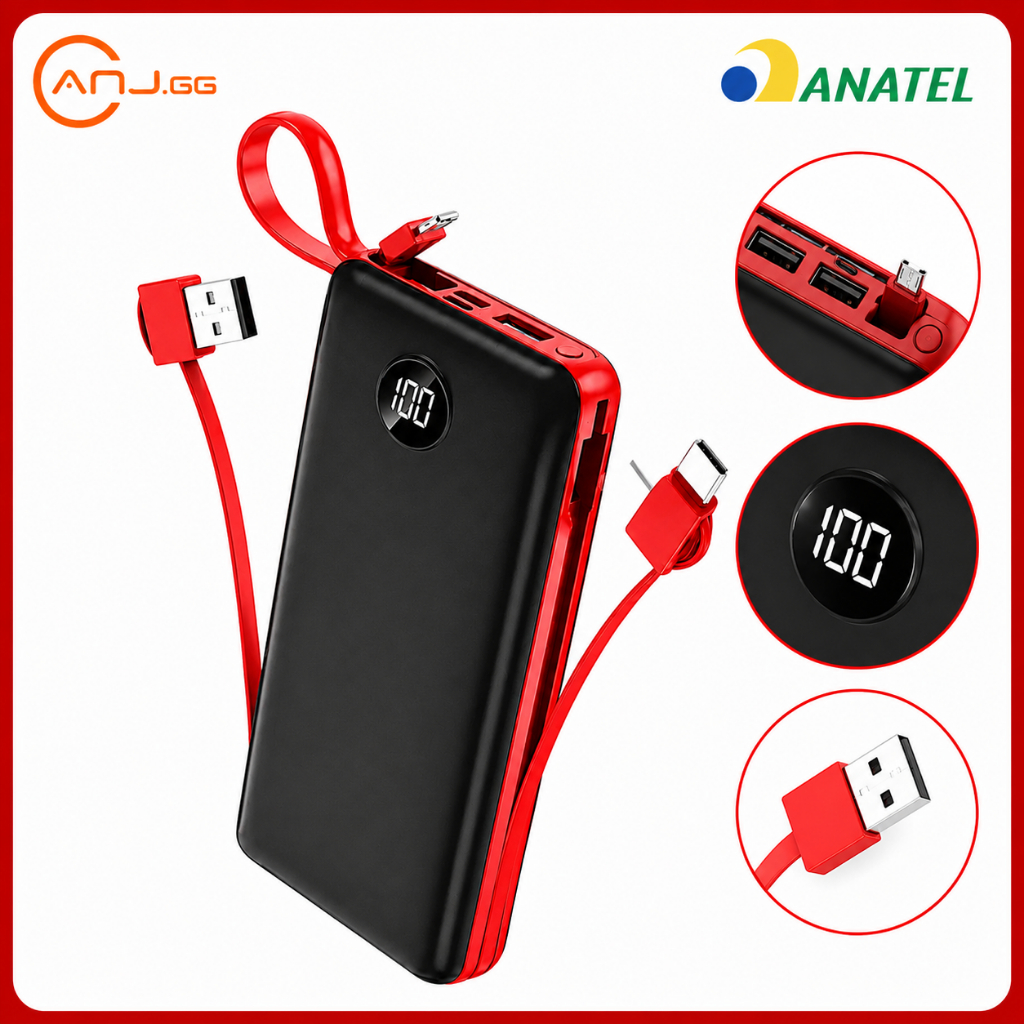 Carregador Portátil Turbo Premium Anj.gg Power Bank 20000mAh Original Universal