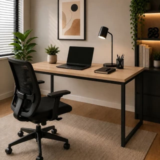 Mesa Escrivaninha Para Quarto 90x45cm MD e Aço Notebook Computador Escritório