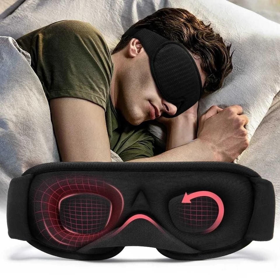 Máscara de Máscara de Dormir 3D Blackout Tapa Olhos para Dormir Ajustável Confortável Viagem Descanso