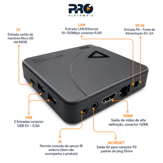 Smart Tv Box Pro Eletronic Prosb-3000 4k Fhd Wifi 2gb/16gb