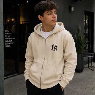 Blusa Moletom com Zíper Casaco New York Grosso Forrado Quentinho Inverno Algodão Flanelado Quente Confortável Premiun