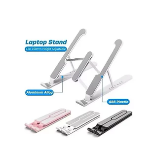 Suporte para Notebook Dobrável Ajustável 7 Níveis com Barra de Metal Base Ergonômica Antiderrapante