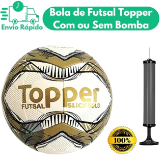 Bola de Futsal Topper Original Com Ou Sem Bomba Slick Gold Original Futebol de Salão Oficial