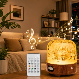 Colorido Caixa De Som Bluetooth Quarto, Decoração Controle Remoto, Luz LED de Cabeceira Abajur Sem Fio Recarregáve