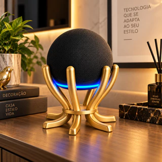 Suporte para Alexa Echo Dot 4 e 5 — Base de Mesa Antiderrapante Impressa em 3D | Design Moderno