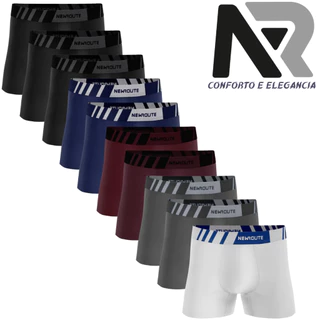 Kit 10 Cueca Box Boxer Lisa do P ao GG3 Microfibra