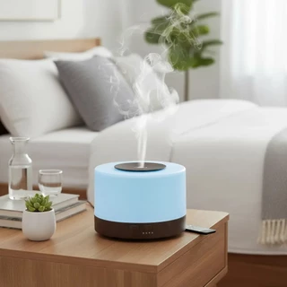 Difusor de Aromas 500ml com Controle Remoto LED Umidificador Silencioso para Óleo Essencial Quarto Sala