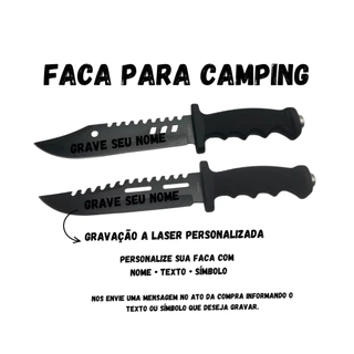 Faca Esportiva Camping, Pesca, Cortes em Geral Lâmina Serrilhado - 1266