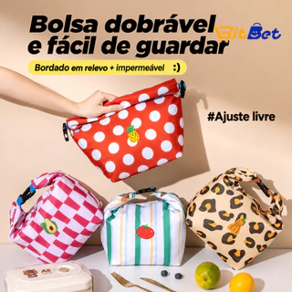 Bolsa Térmica Lancheira Portátil Impermeável para Marmita Almoço Trabalho Passeio e Viagem BS-10