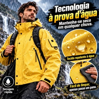 Jaqueta Corta Vento Impermeável Unissex Masculina Feminina com Capuz para Chuva Trilha Camping Casal