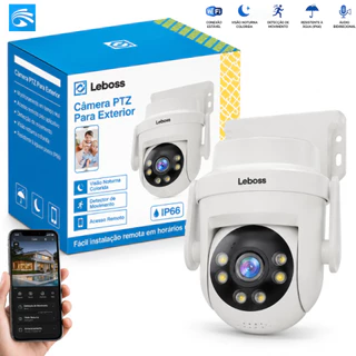 Câmera de Segurança WiFi PTZ Externa 2MP YOOSEE Visão Noturna Alerta de Movimento para Casa-Leboss LB-CA252