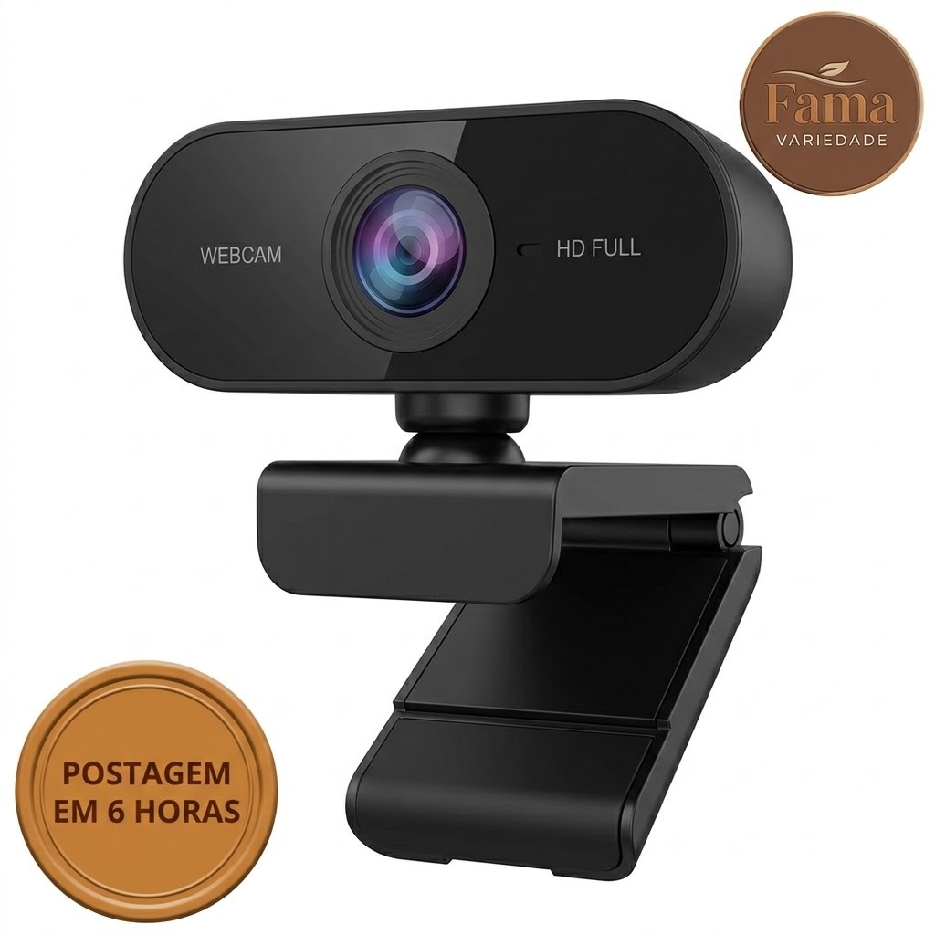 Webcam Full Hd 1080p Microfone Pc Notebook Home Office Nova Pronta Entrega