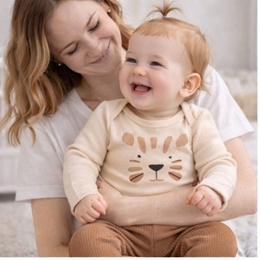 Conjunto Body Bebê Pagão Canelado Longo Tigrinho em Oferta na Shopee