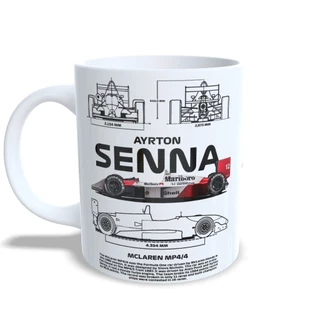 Caneca Carro Senna 2 Fórmula 1 Lenda do Automobilismo