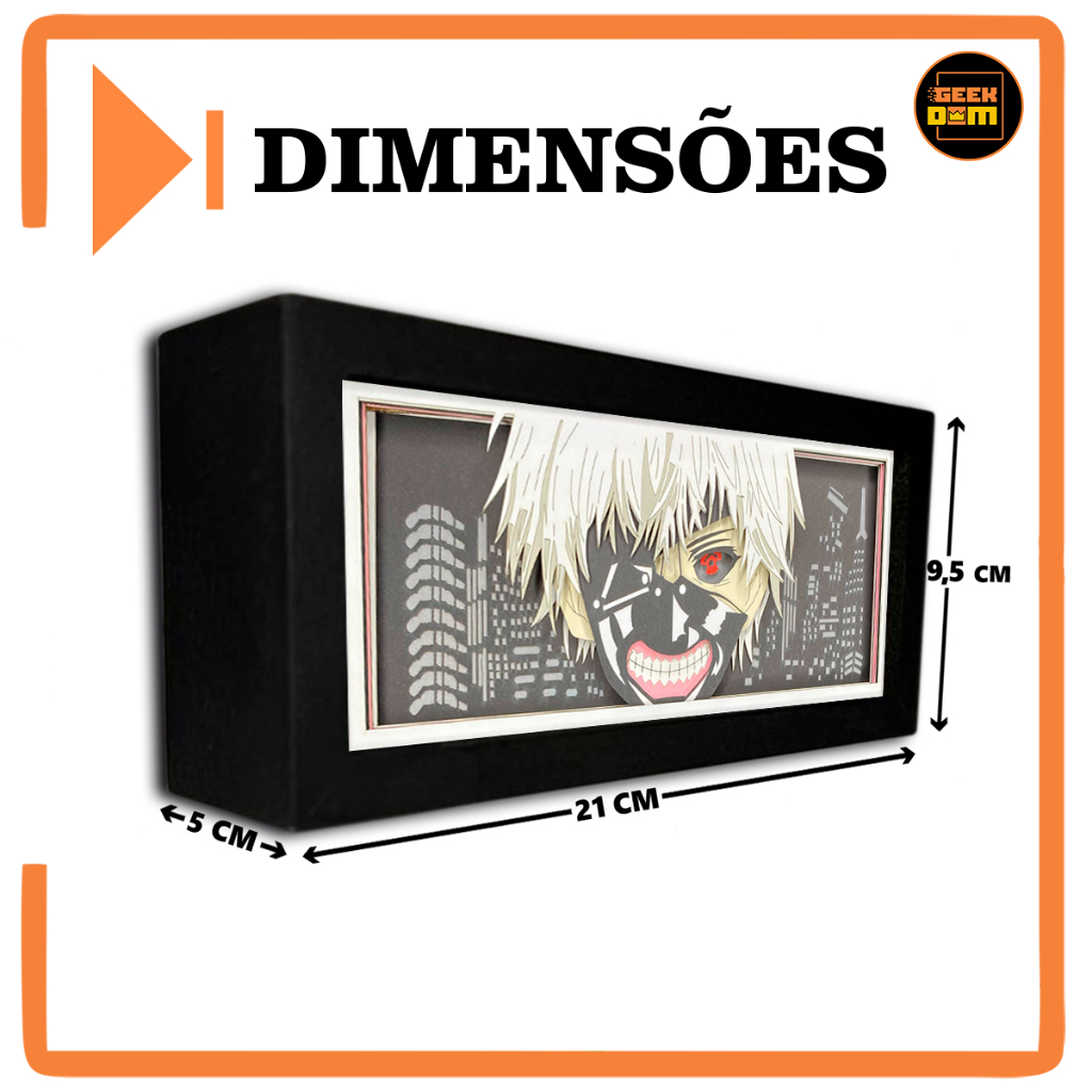 Luminária Lightbox Anime 3D LED Decoração de Mesa PC Gamer Tokyo Ghoul Ken Kaneki — imagem 4