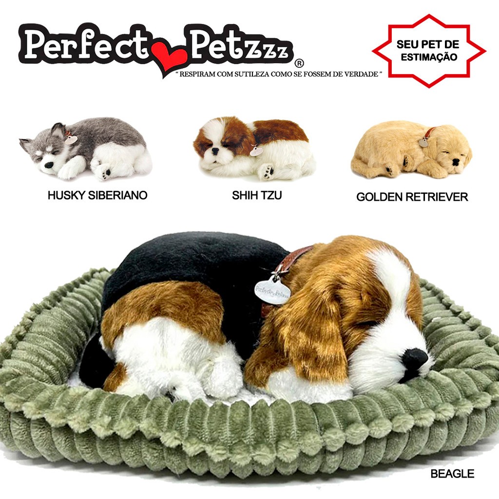 Perfect Petzzz Beagle Cachorro Que Respira – Peluche Animado Con Movimiento Realista De Respiración – Juguete Interactivo Para Niños Y Coleccionistas