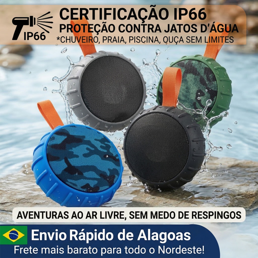 Caixa De Som Bluetooth Portátil Caixinha À Prova D'água Recarregável ...