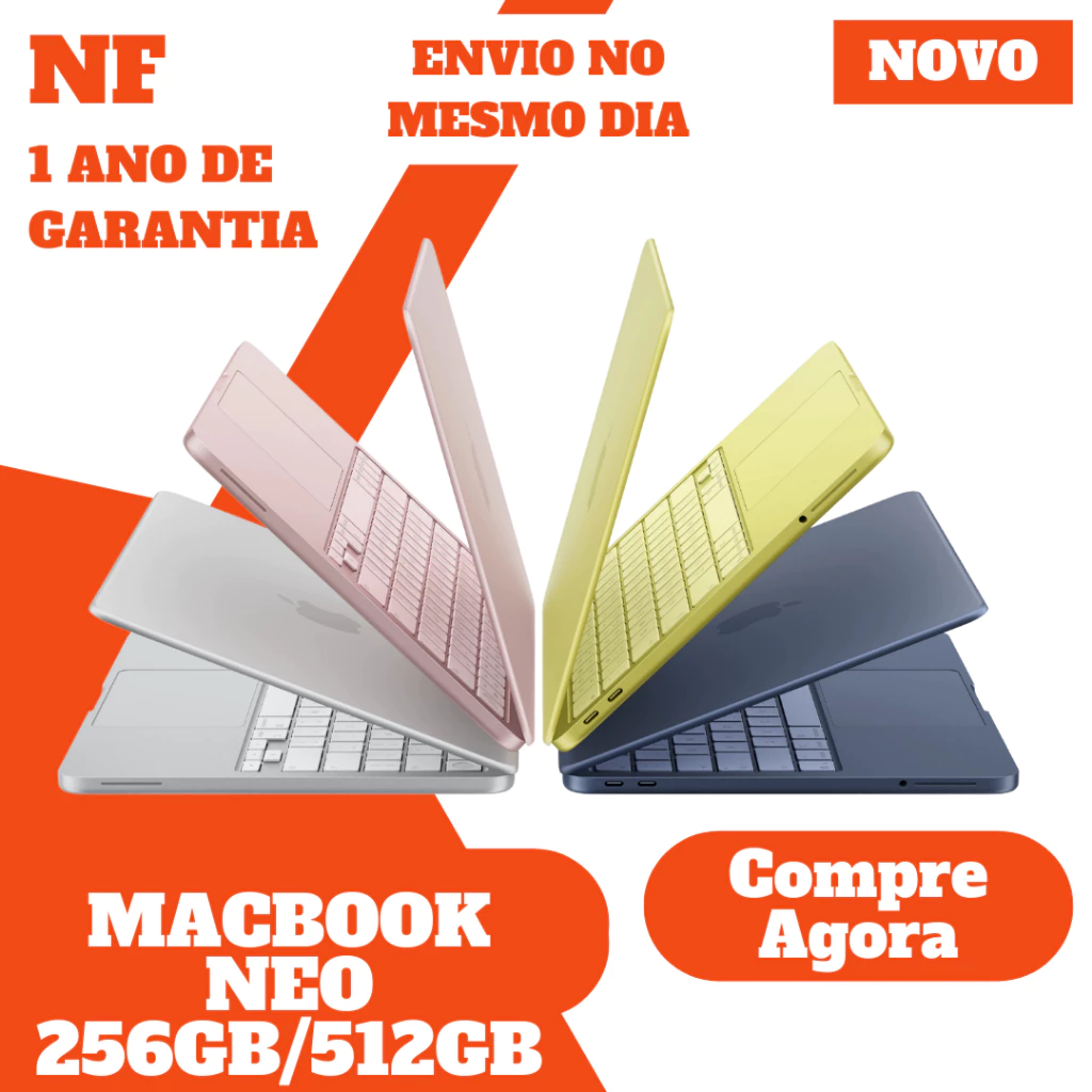 MacBook Neo 8GB RAM 13” 256GB Original • Lacrado • Envio Imediato • Nota Fiscal