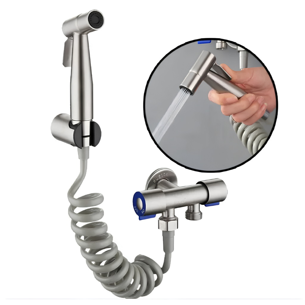 Ducha Higiênica Inox 304 com Registro Duplo 1/2" – Duchinha Bidê