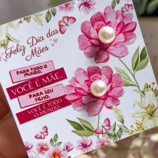 50 LEMBRANCINHA DIA DAS MÃES TAG +BRINCO PEROLA em Oferta na Shopee