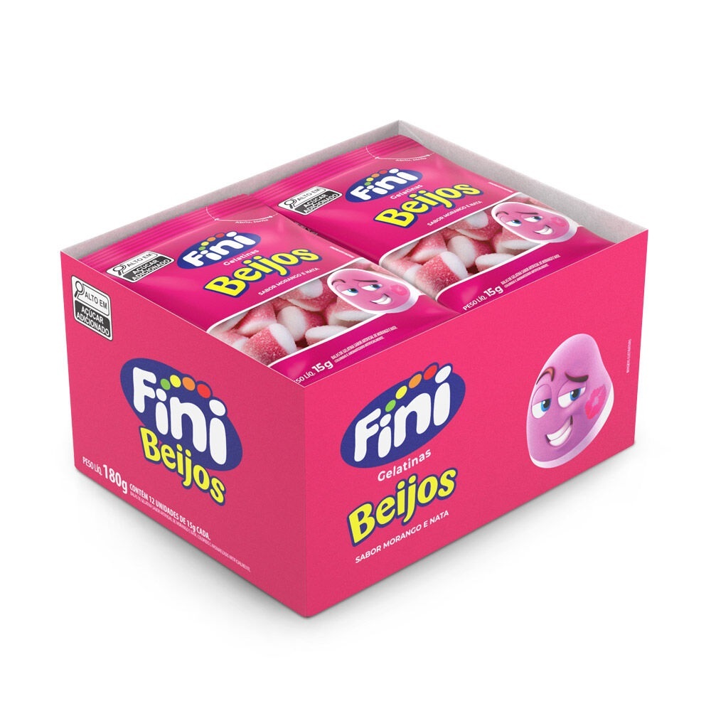 Display Bala Fini Beijos 12 Unidades 15g Cada Sabores Sortidos Original ...