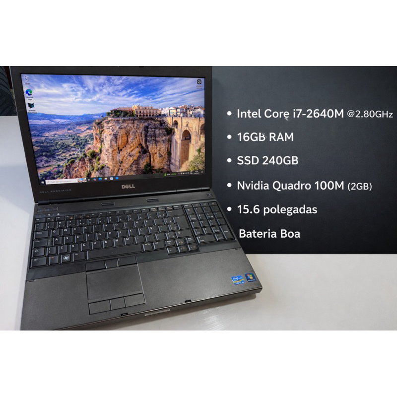 Notebook Dell Precision M4600/ Intel core i7/ 16gb ram/ Ssd 240gb