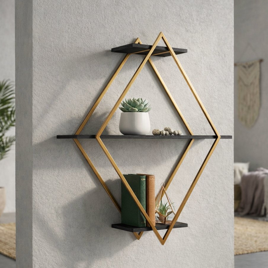 Nicho Industrial De Parede Diamante Design Moderno Nicho