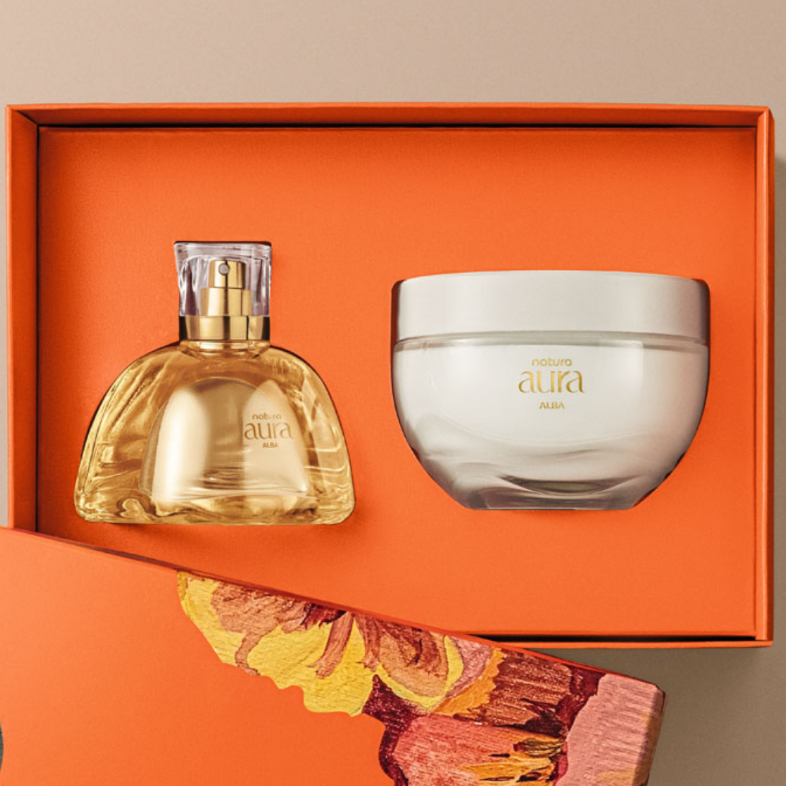 Kit Presente Aura Alba Natura - Perfume Feminino - Hidratante