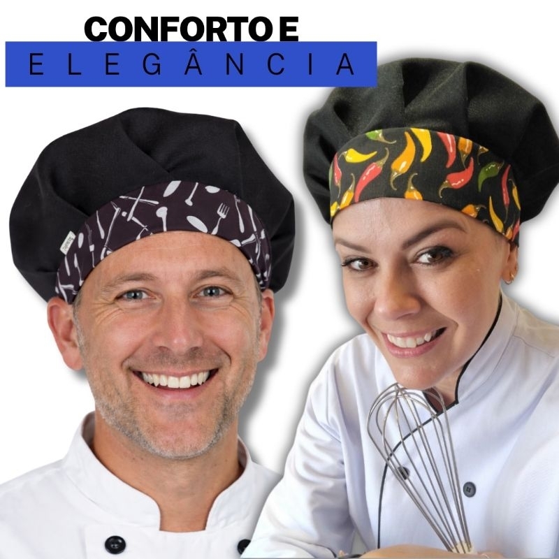 Chapéu Cozinheiro Unissex Touca Chef Gorro Cozinha