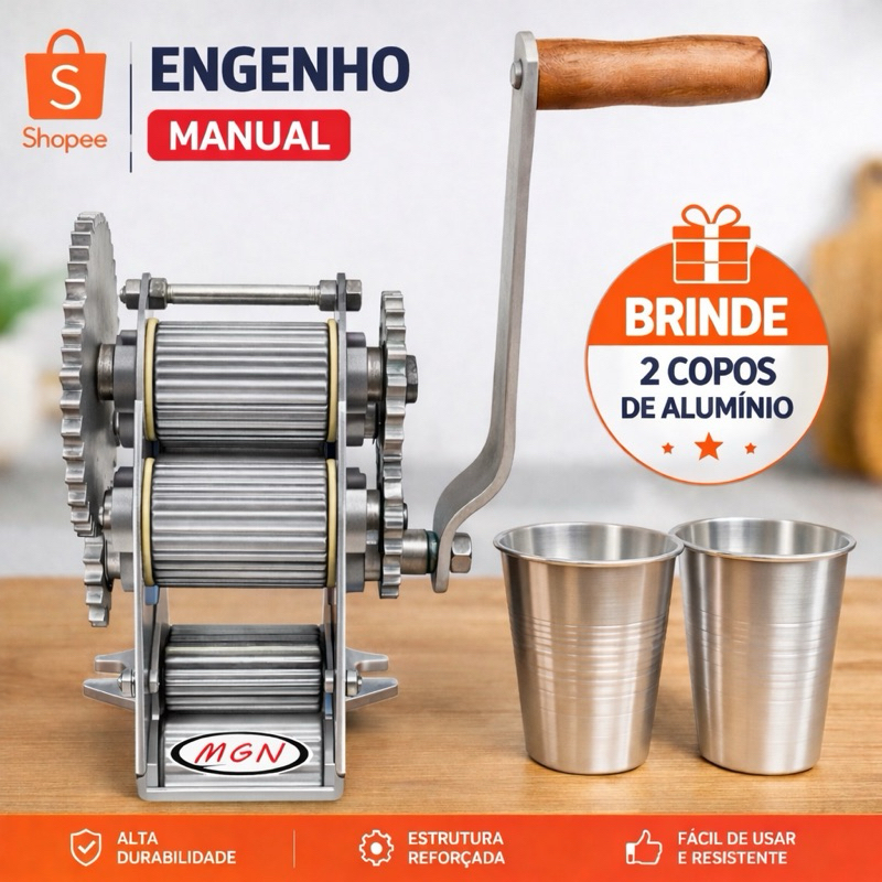Moedor de Cana Manual Profissional Alumínio Reforçado Extrat