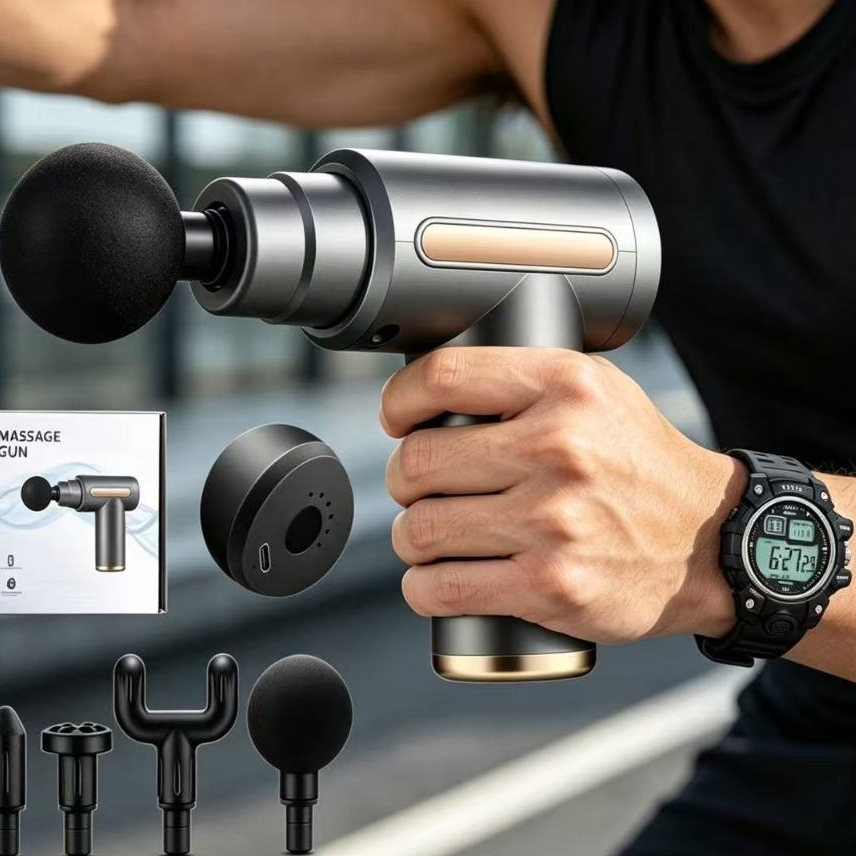 Massageador Muscular Elétrico Portátil com 4 Ponteiras