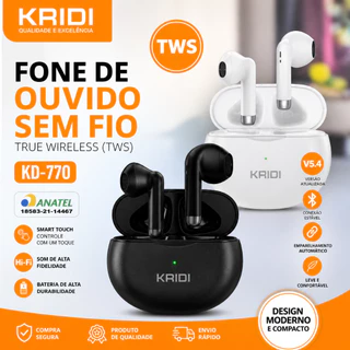 Fone Bluetooth Sem Fio TWS KD-770 KAIDI V5.4 Hi-Fi Touch Android iPhone Envio Rápido