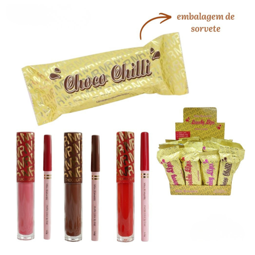 NOVO CHOCO CHILLI GLOSS LABIAL LOVELY LIPS MISS ROMANTIC + LAPIS ...