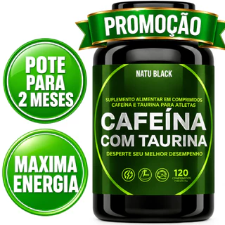 CAFEINA TERMOGÊNICO POTENTE Pré Treino com Taurina 120 Comprimidos ( POTE PARA 02 MESES USO )