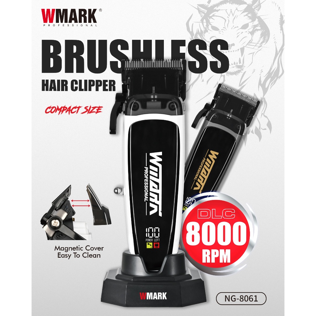 WMARK NG-8061 Maquina de Cortar Cabelo Motor sem Escova 8000 RPM