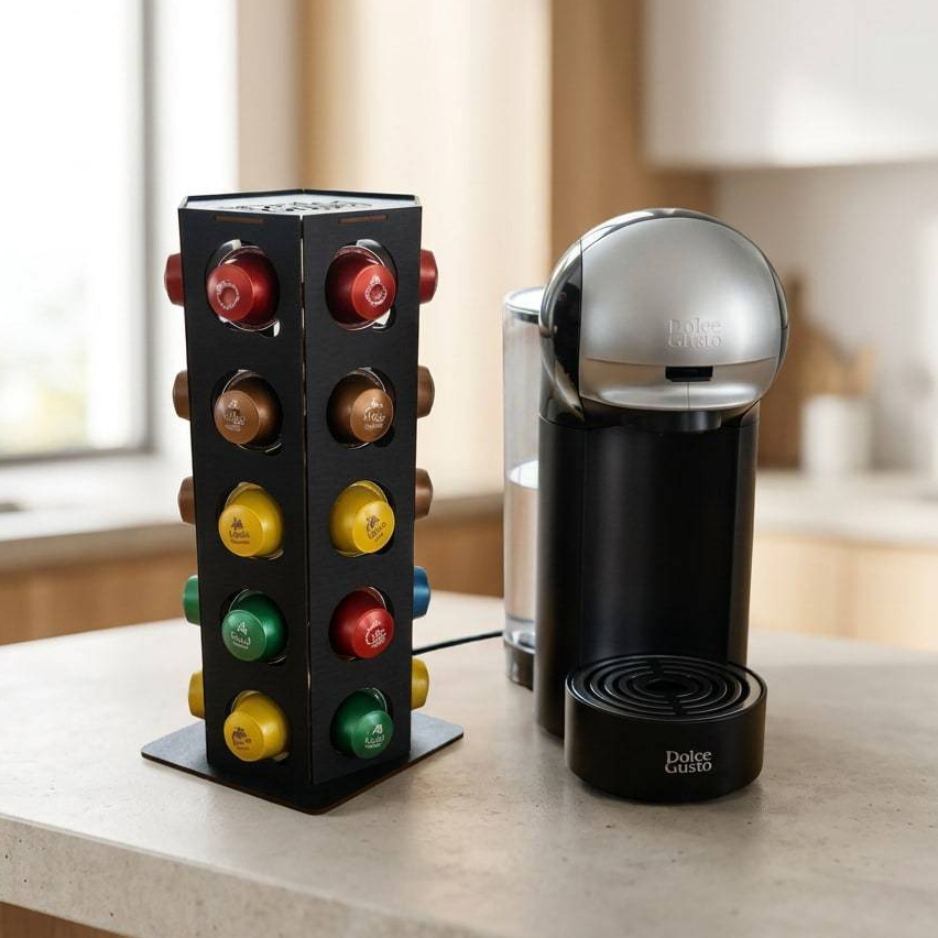 Torre Giratória Suporte Organizador 30 Cápsulas Dolce Gusto Cantinho do Café