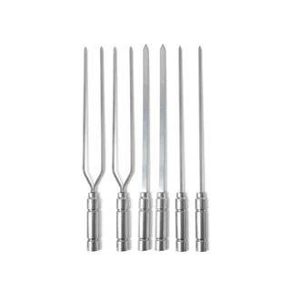 Kit 6 espeto para churrasco ( 2 duplo 2 chato 2 coraçãozinho)