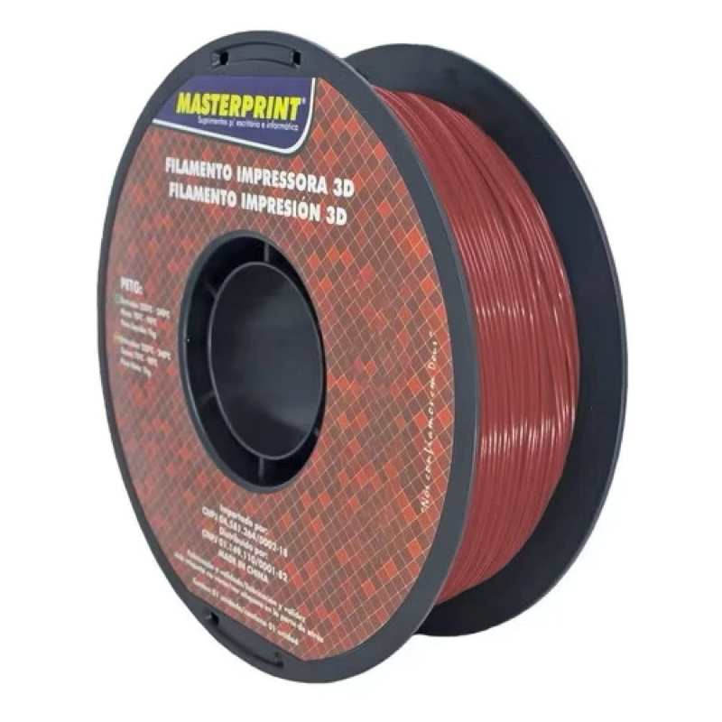 Filamento PETG 1kg 1,75mm MASTERPRINT para Impressora 3D – Alta Resistência, Brilho e Diversas Cores
