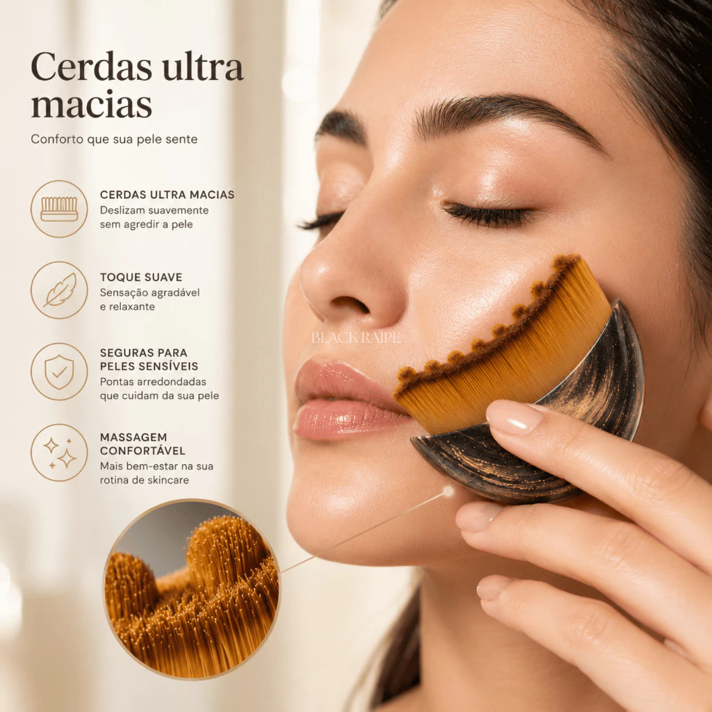 Escova Facial Drenagem Linfática Massageador Anti Inchaço Lifting Skincare Rosto Pele Gua Sha Glow