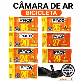 Camara de Ar para Bicicleta Aro 16 20 24 26 27 29 Paco Alta Qualidade e Resistência Bike