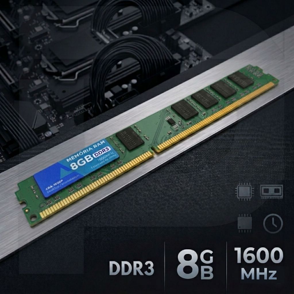 Memória Ram 8gb Ddr3 Gamer 1600mhz Pc3 12800 Para Computador Pc