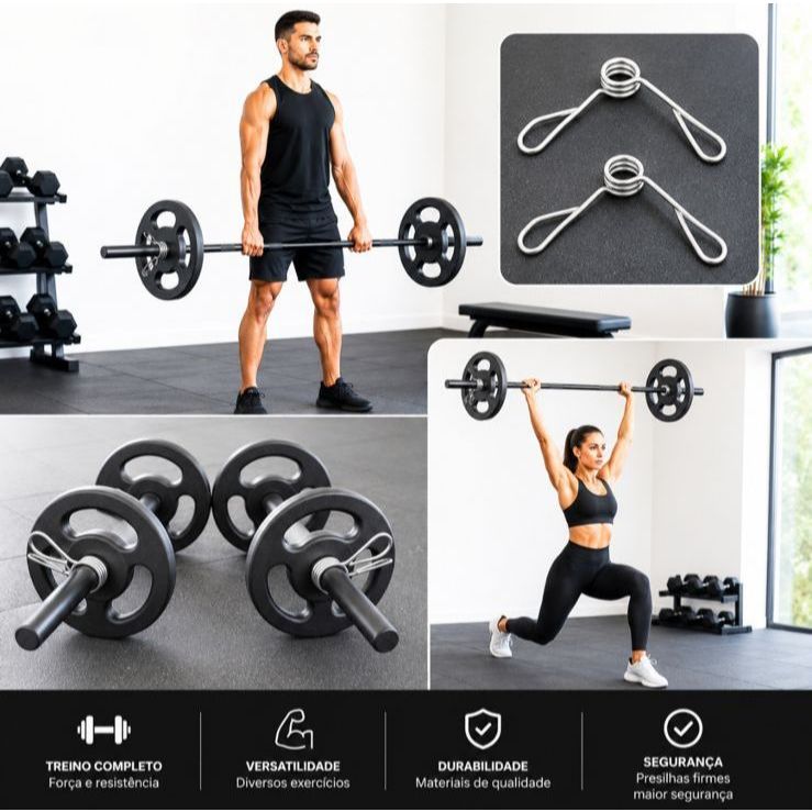 Kit Completo Body Pump + Barra De Mão E Ate 28kg De Anilhas