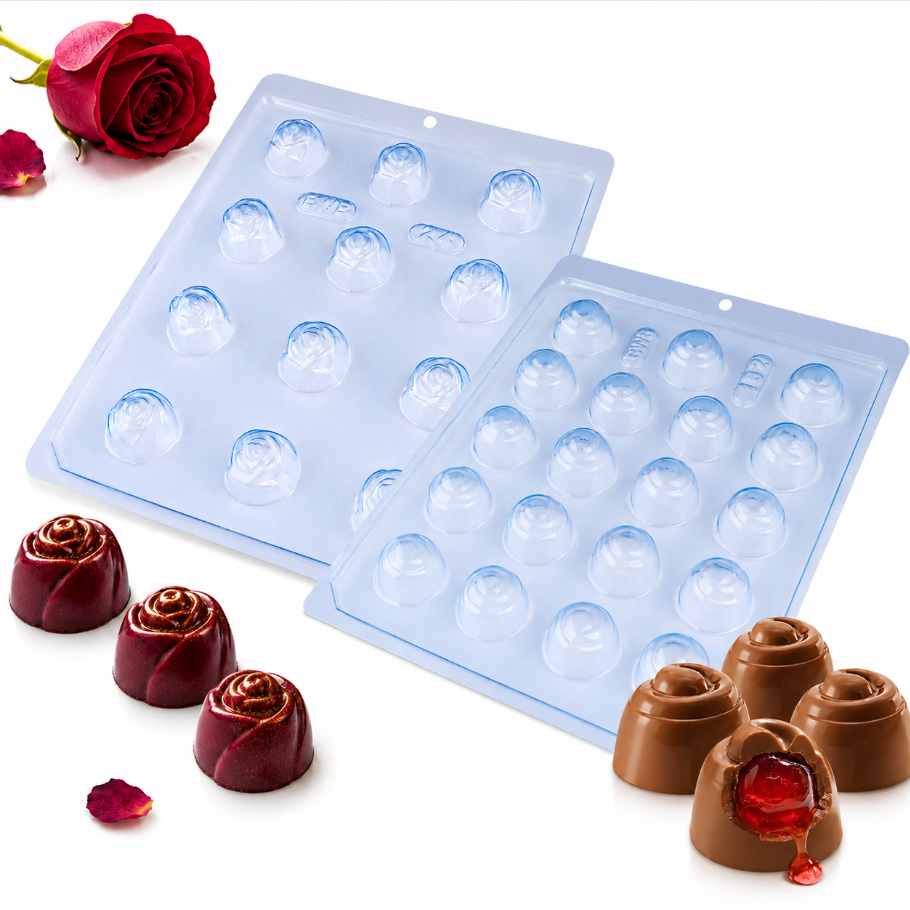 Kit 2 Formas de Acetato Para Chocolate BWB - Bombom Cereja Caracol ...