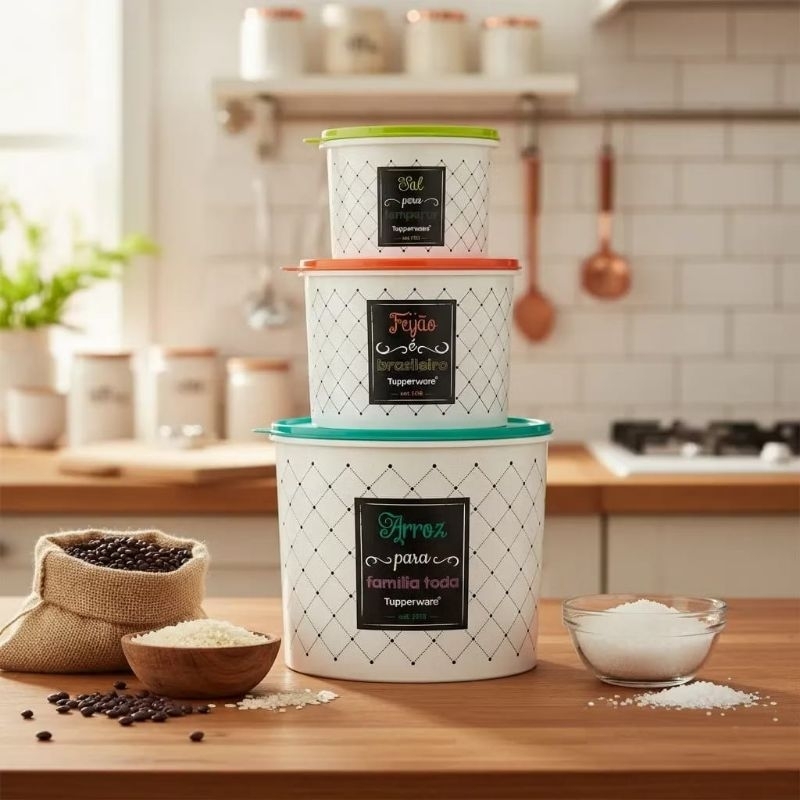 Caixa De Mantimento Conjunto 3 pçs Tupperware | Shopee Brasil