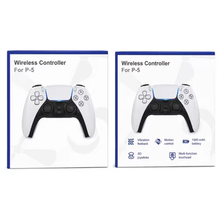 Controle Sem Fio Compatível com PS5 Bluetooth, 1000mAh, Vibração, Giroscópio 6 Eixos, USB-C