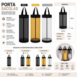 Organizador de Sacolas Dispenser Organizadora De Plástico Para Armazenamento De Sacolas De