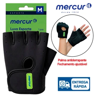 Par de Luva Fitness Esportiva Resistente Mercur Treino em Geral Unissex