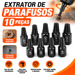 10 Unidades Extrator De Parafuso, Kit De Desmontagem Conjunto De Removedor Dentes Deslizantes