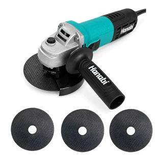 【Hanabi】 Esmerilhadeira Lixadeira Angular 880W 115mm 11000RPM Hanabi Profissional com 3 Discos